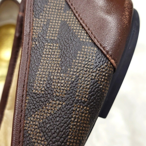 Michael Kors Brown Monogram Logo Bow Flats Size 10 - Picture 5 of 11